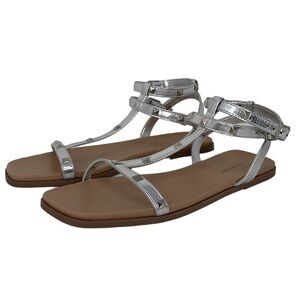 14th & Union Finley NWOT Nordstrom Gladiator Sandals Strappy Silver Size 8.5